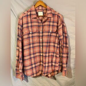 American Eagle Outfitters Red and Blue Plaid Shirt